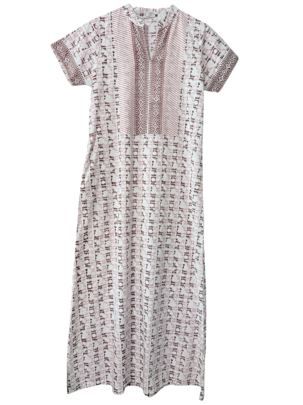 Cotton Suman Nathwani Boho Printed Maxi Dress Lounge Sleepwear Size Medium